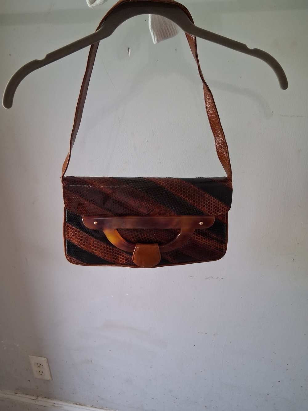 Vintage 1980s Authentic Reptile Skin Bag